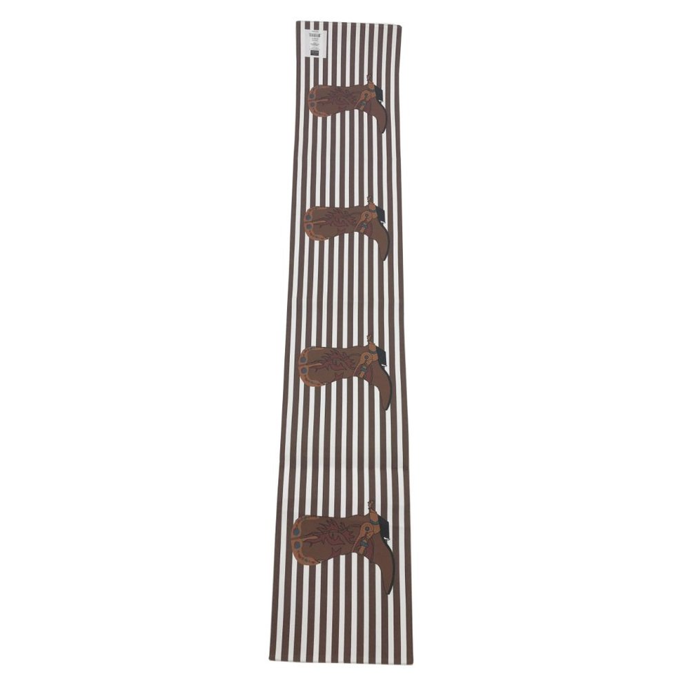 NWT Cowboy Boot & Stripes Printed Table Runner